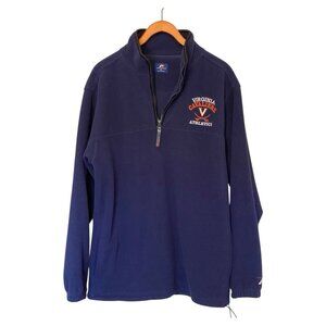 Virginia Cavaliers Blue 1/4 Zip Fleece Pullover Men's Size M Pro Player NCAA 90s
